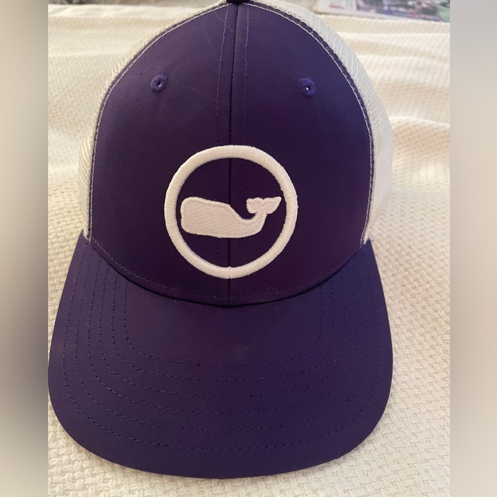 Vineyard Vines Purple and White Mesh Cap